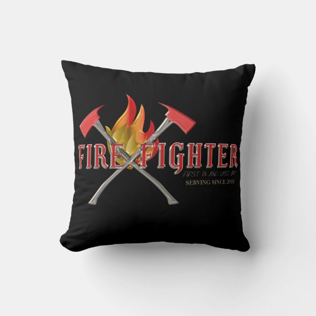 Der gekreuzte FEUERWEHRMANN behaut (GlasEfffect) Kissen (Vorderseite)
