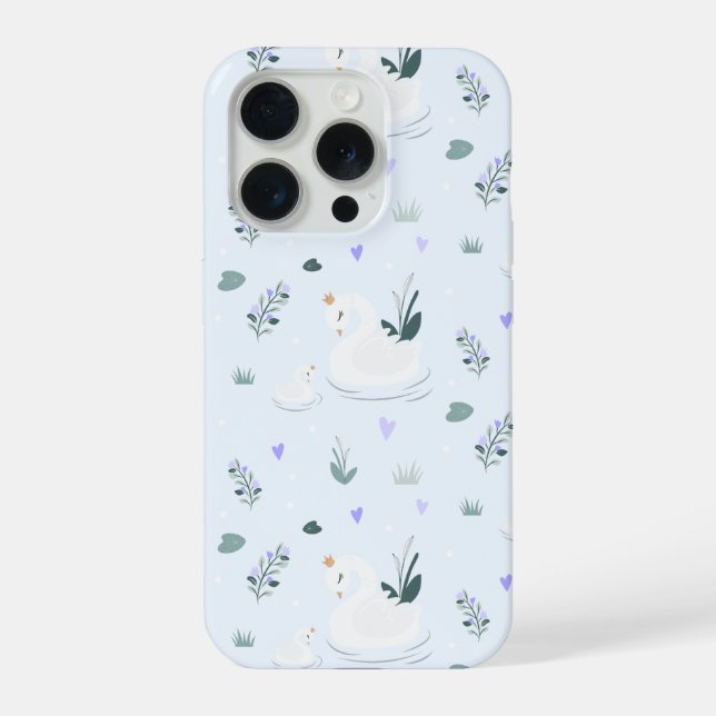 Der gekrönte Schwan iPhone 15 Pro Hülle (Rückseite)