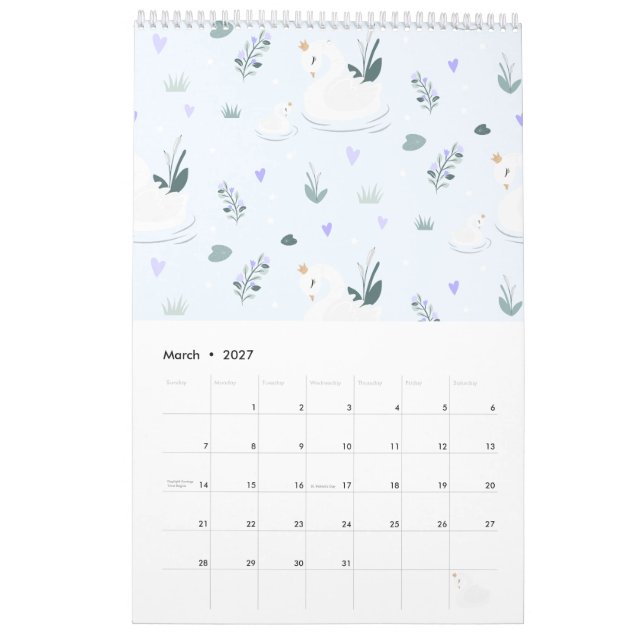 Der gekrönte Schwan Kalender (Mär 2027)