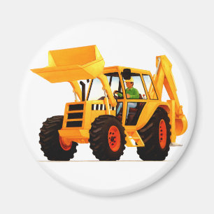 Der gelbe Digger des Kindes Magnet