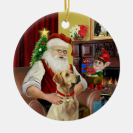 Der Gelbe Labrador des Weihnachtsmanns (#8) Keramikornament