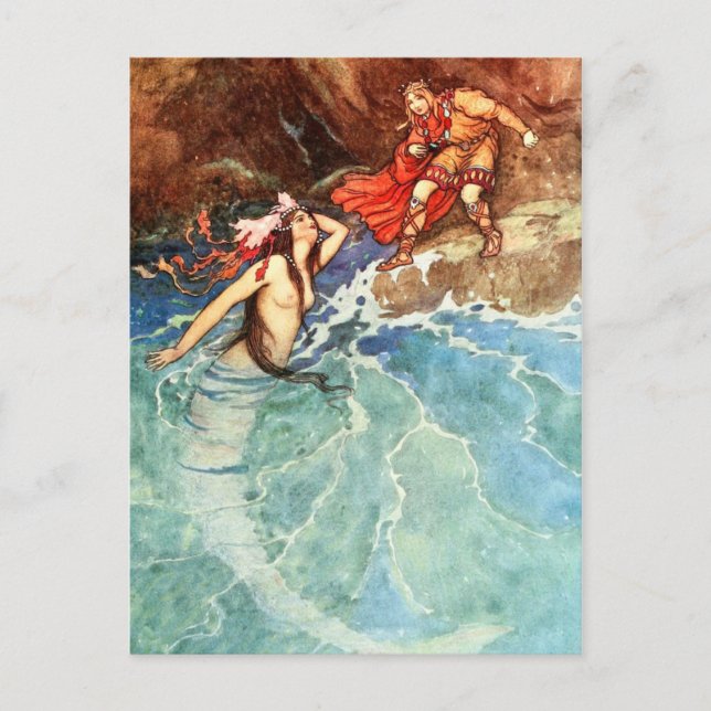 Der gelbe Zwerg: Der König trifft die Meerjungfrau Postkarte (Vorderseite)