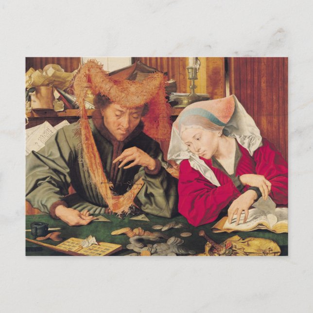 Der Geldwäscher und seine Ehefrau, 1539 Postkarte (Vorderseite)