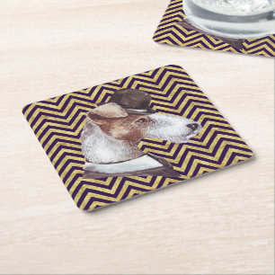 Der Gentleman Airedale Rechteckiger Pappuntersetzer