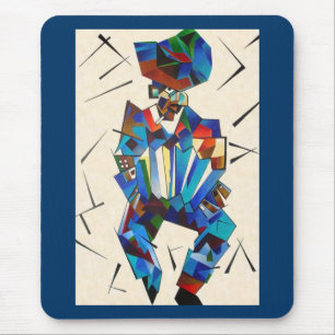 Der geometrische Stil des Akkordeonisten Mousepad