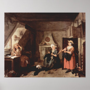 Der geplagte Poet (Hogarth 1736) Poster
