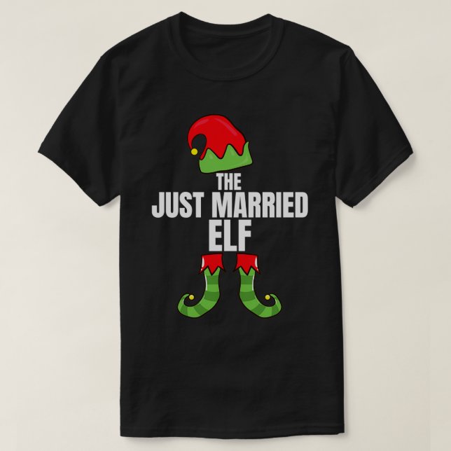 Der gerade verheiratete Elf, der Familie Weihnacht T-Shirt (Design vorne)