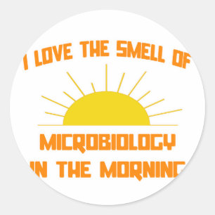 Der Geruch der Mikrobiologie am Morgen Runder Aufkleber