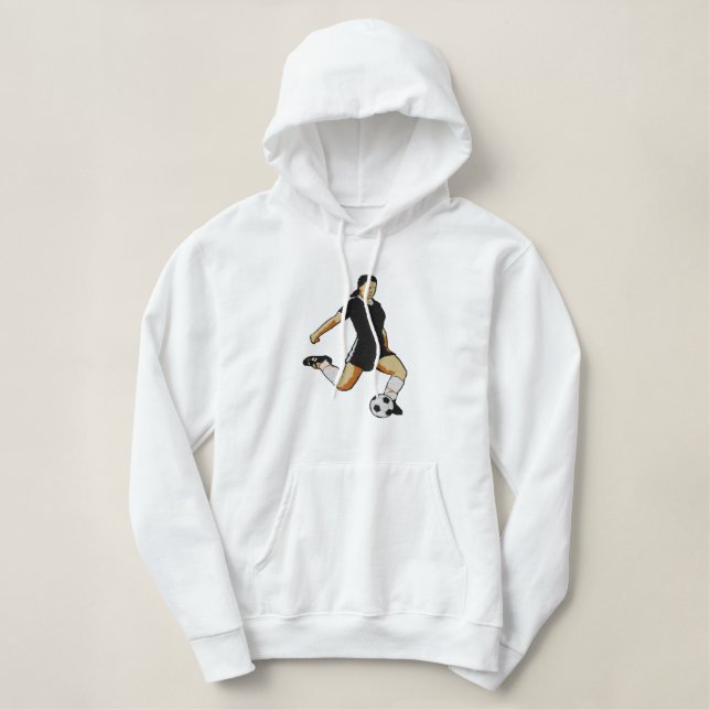 Der gestickte Kapuzenpulli der Frauen Fußball (Design vorne)