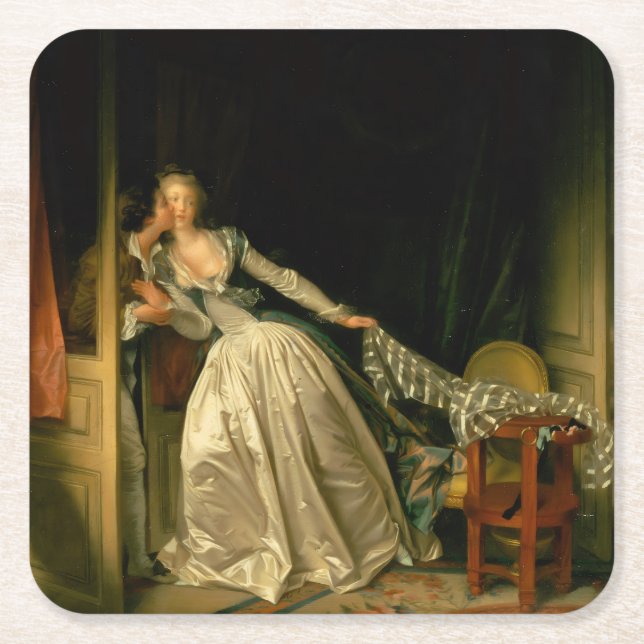 Der gestohlene Kuss Fragonard Rechteckiger Pappuntersetzer (Vorderseite)