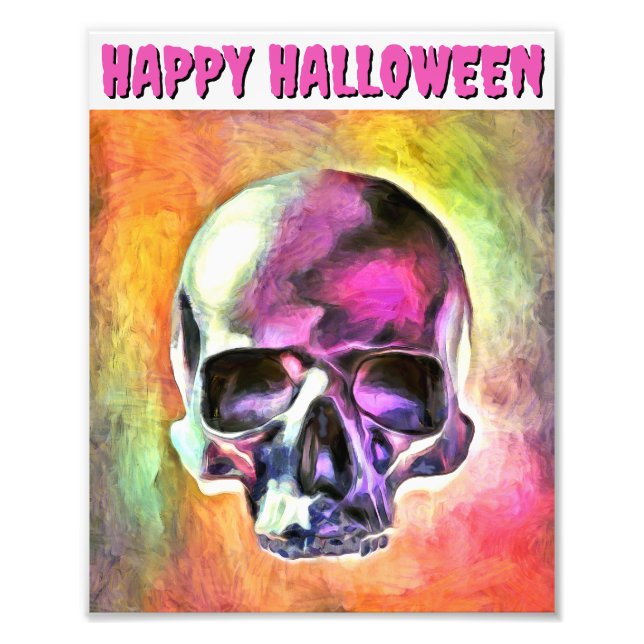 Der gestrichene Schädel. Gestalted Fotodruck (Vorne)