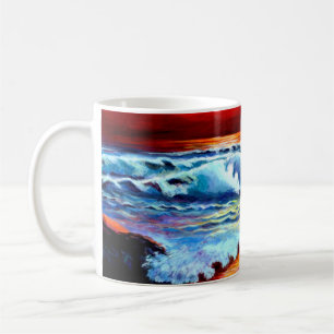 Der gestrichene Strand Sonnenuntergang Riesenkaffe Kaffeetasse