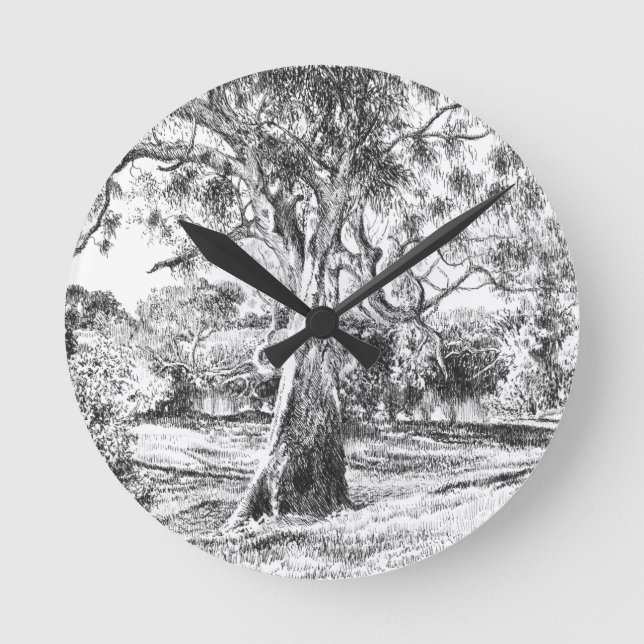 Der Gewinner des Pooh-Baumes - Kissen Runde Wanduhr (Vorderseite)