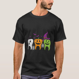 Der Ghost Pumpkin Hexenkentaler Halloween-Zahnarzt T-Shirt