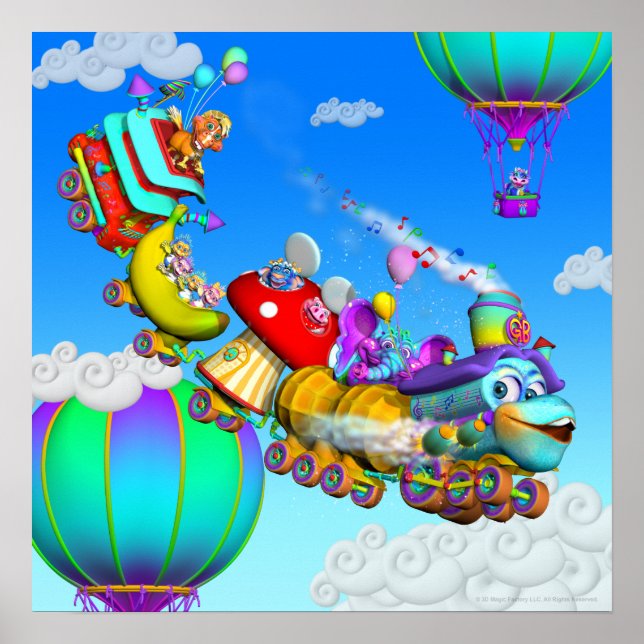 Der GiggleBelly Zug 18x18 Poster (Vorne)