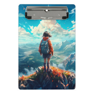 Der Gipfel in ihrer Seele   Anime Hiker Girl Mini Klemmbrett