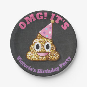 Der Girly GoldGlitzer kacken Emoji PapierTeller
