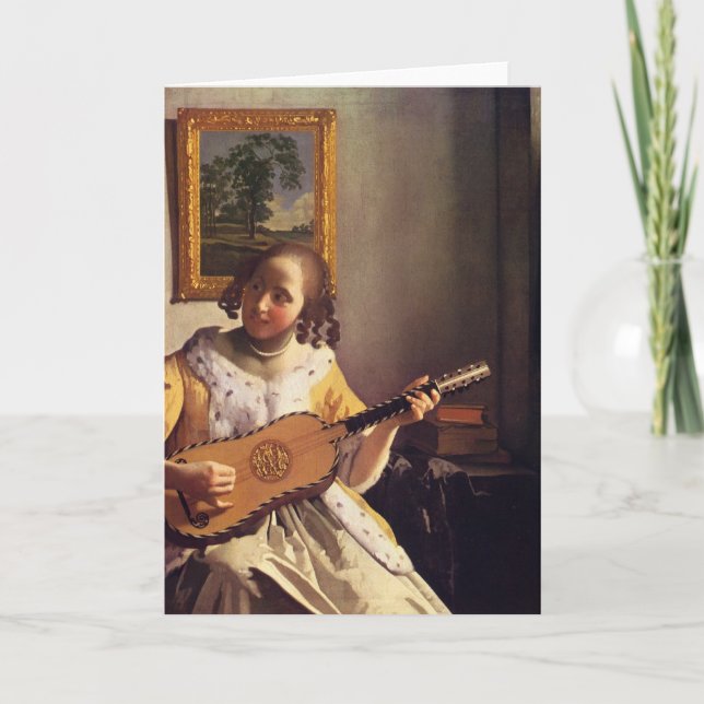 Der Gitarrist durch Johannes Vermeer Karte (Vorderseite)