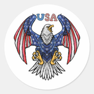 Der Glatzadler ist ein modernes amerikanisches nat Runder Aufkleber