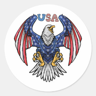 Der Glatzadler ist ein modernes amerikanisches nat Runder Aufkleber