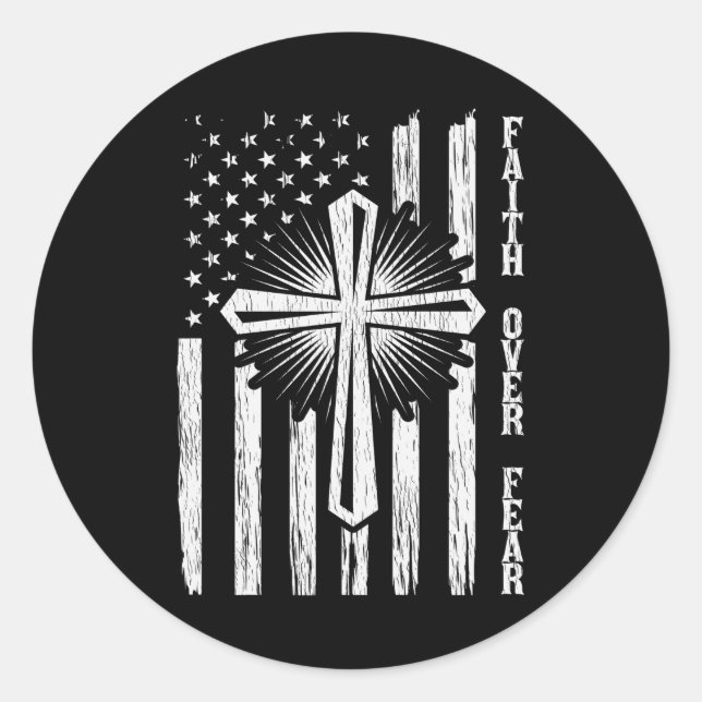 Der Glaube an die Angst des amerikanischen Stolzes Runder Aufkleber (Vorderseite)
