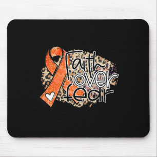 Der Glaube an die Angst Leopard Orange Ribbon Leuk Mousepad