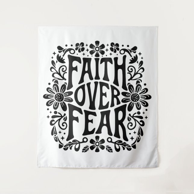 Der Glaube an die Angst wird Christlich Wandteppich (Vorderseite)