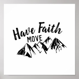 Der Glaube bewegt die Berge Christlicher Word Art Poster