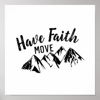 Der Glaube bewegt die Berge Christlicher Word Art Poster