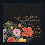 Der Glaube der Menschen - keine Angst, denn ich bi Quadratische Wanduhr<br><div class="desc">Der Floral Glaube III von Studio W. zeichnet sich durch ein wunderschönes Blumendesign und Isaiah 41:10 aus.</div>