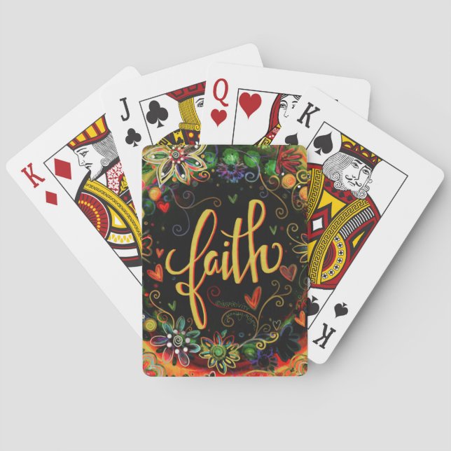 Der Glaube Hübsch Inspirierend Blumenreligiöse Ins Spielkarten (Rückseite)