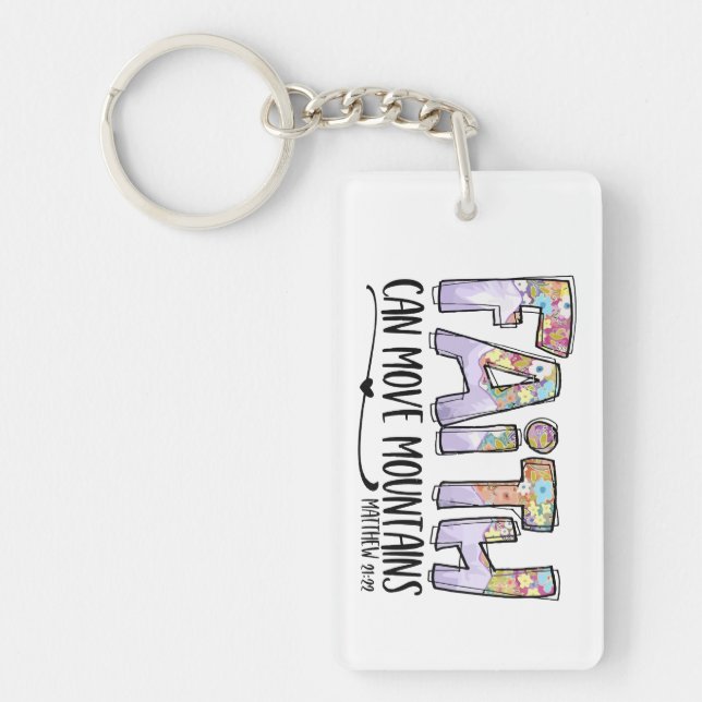 Der Glaube kann Berge bewegen Schlüsselanhänger (Vorderseite)