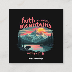 Der Glaube kann die Berge bewegen Matthew 17:20 Bi Quadratische Visitenkarte