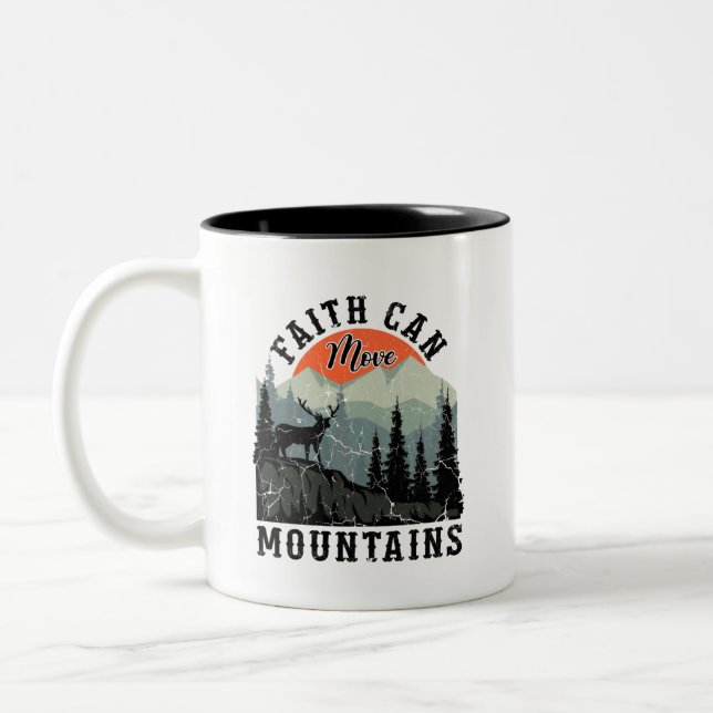 Der Glaube kann die Berge bewegen Zweifarbige Tasse (Links)