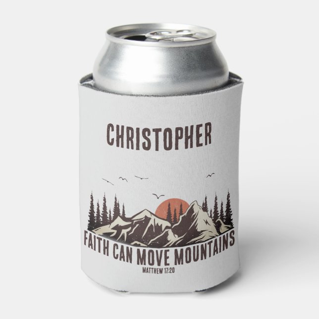 Der Glaube kann Gebirge Christliches Geschenk für  Dosenkühler (Kanne Vorderseite)