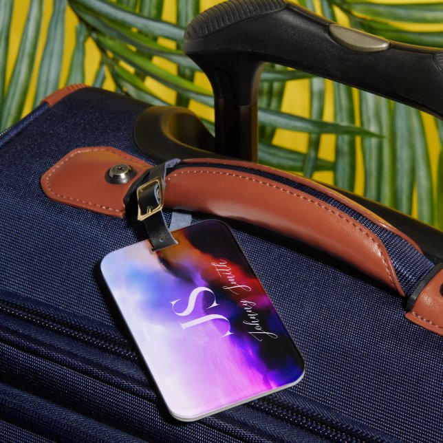 Der Glaube kann Wunder zu Ombre Cliff Monogram mac Gepäckanhänger (Vorderseite Insitu 1)