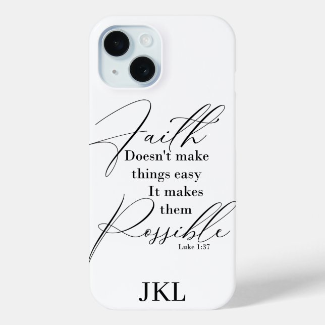 Der Glaube macht Dinge möglich Monogramm Case-Mate iPhone Hülle (Rückseite)
