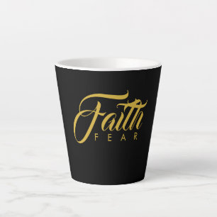 Der Glaube über Angst Gold und Schwarz Milchtasse