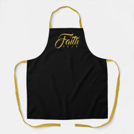 Der Glaube über Angst Gold und Schwarz Schürze