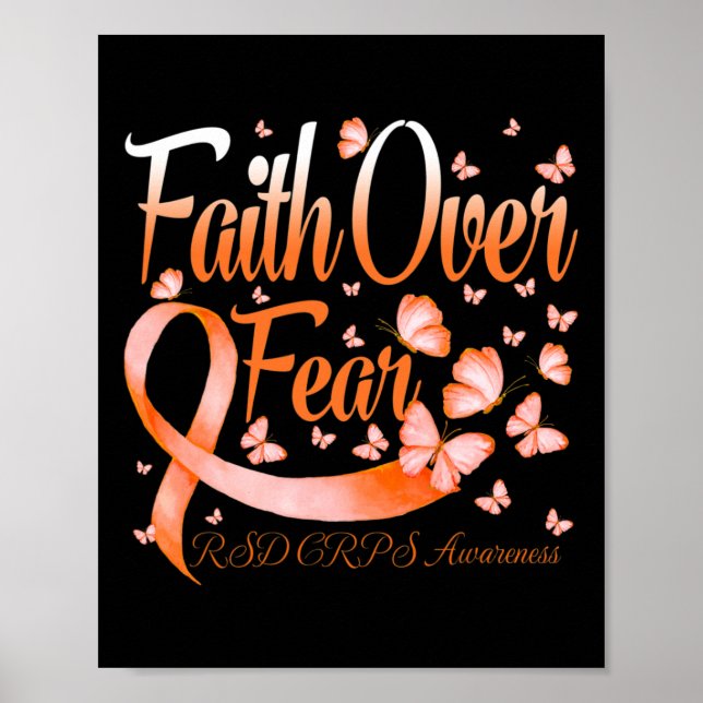 Der Glaube über Angst Rsd Crps Butterfly Poster (Vorne)