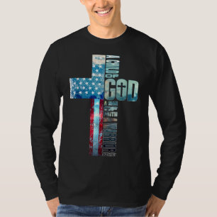 Der Glaube über die amerikanische Flagge Christus T-Shirt