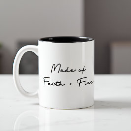 Der Glaube und das Feuer inspirierende Zitat Zweifarbige Tasse