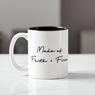 Der Glaube und das Feuer inspirierende Zitat Zweifarbige Tasse