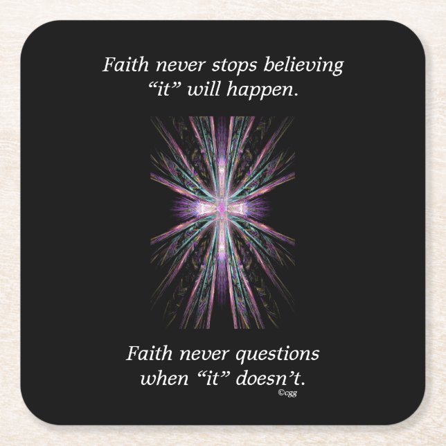 Der Glauben-Kreuz nie Untersetzer w/Feather (Vorderseite)