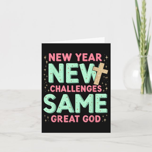 Der gleiche große Gott Jesus Neujahr Neue Herausfo Karte (Vorderseite)