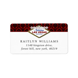 Der Glitzer Damask Las Vegas Wedding Collection Adressaufkleber