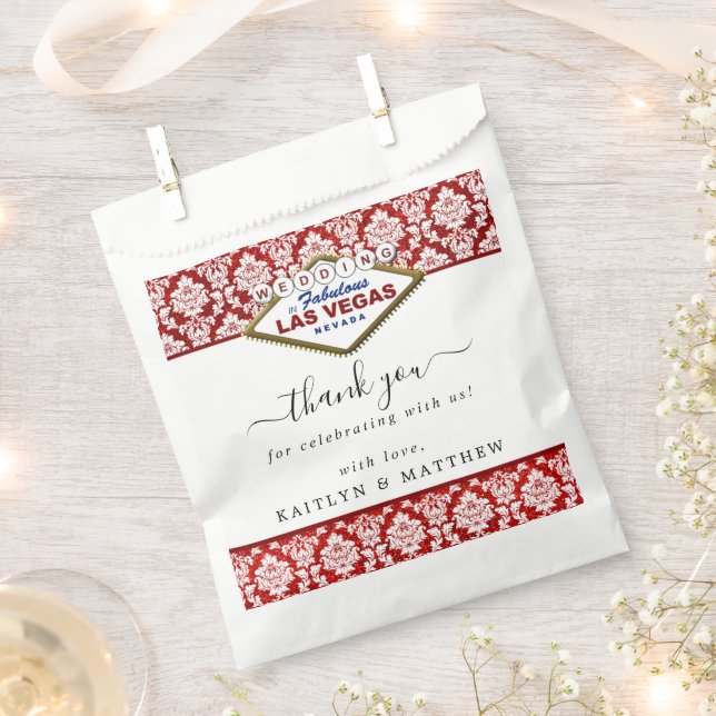 Der Glitzer Damask Las Vegas Wedding Collection Geschenktütchen (Ausgeschnitten)