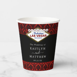 Der Glitzer Damask Las Vegas Wedding Collection Pappbecher