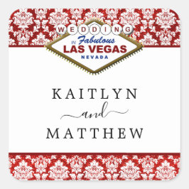Der Glitzer Damask Las Vegas Wedding Collection Quadratischer Aufkleber