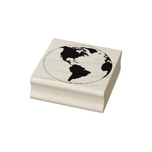 Der globale Eindruck des Erdballs Gummistempel